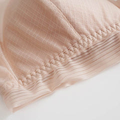Concise Lace Comfy Silk Bralette Bra Pink