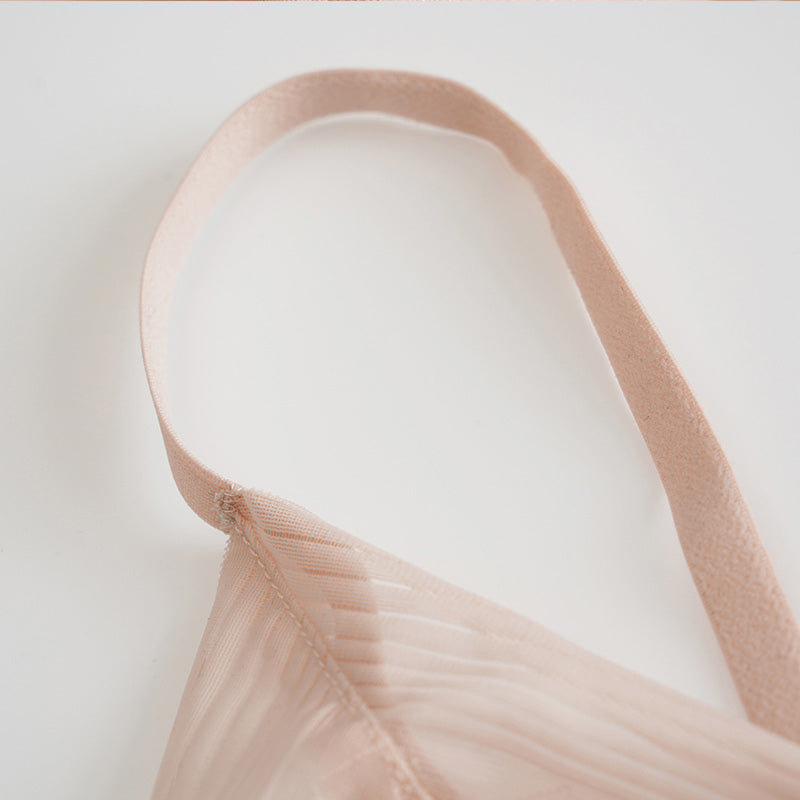 Concise Lace Comfy Silk Bralette Bra Pink