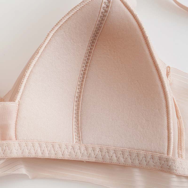 Concise Lace Comfy Silk Bralette Bra Pink