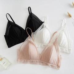 Concise Lace Comfy Silk Bralette Bra