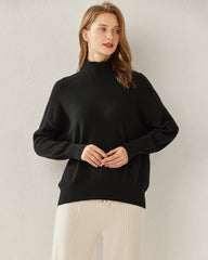 Cozy Turtleneck Oversized Cashmere Sweater Black