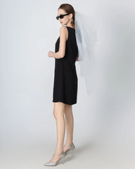 40 Momme A-line Silk Dress Black