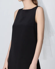 40 Momme A-line Silk Dress Black