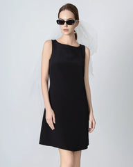 40 Momme A-line Silk Dress Black