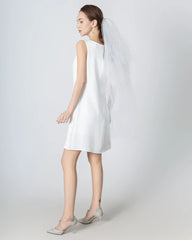 40 Momme A-line Silk Dress White