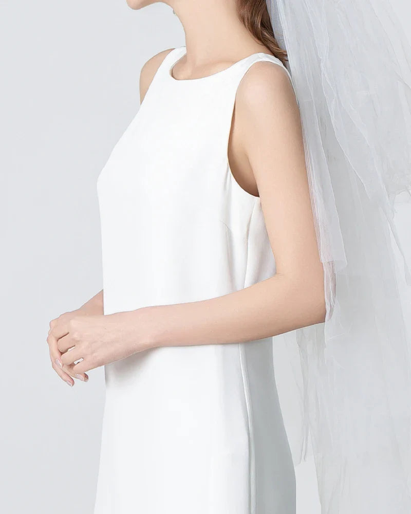 40 Momme A-line Silk Dress White