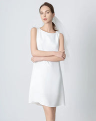 40 Momme A-line Silk Dress White