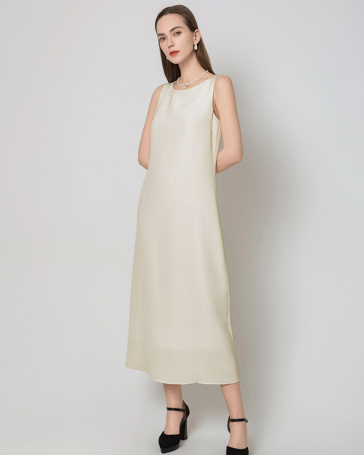 40 Momme Silk Maxi Dress Cream
