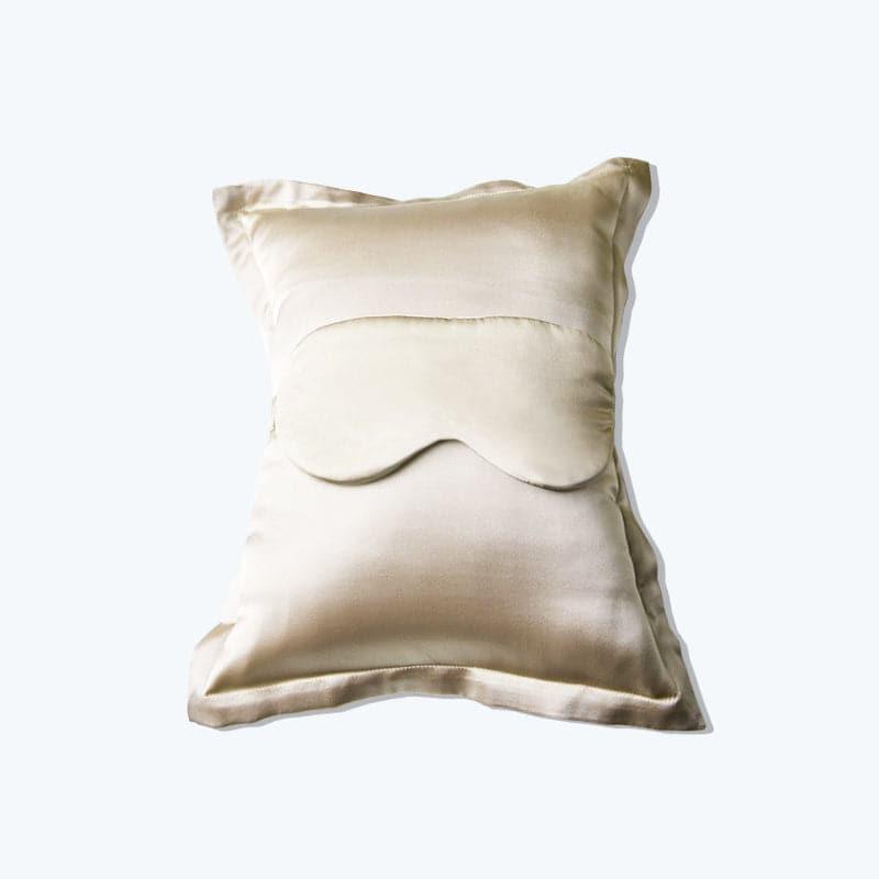 Cushion and Eyemask Silk 2 Pcs Travel Set Gold