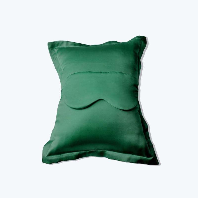 Cushion and Eyemask Silk 2 Pcs Travel Set Green