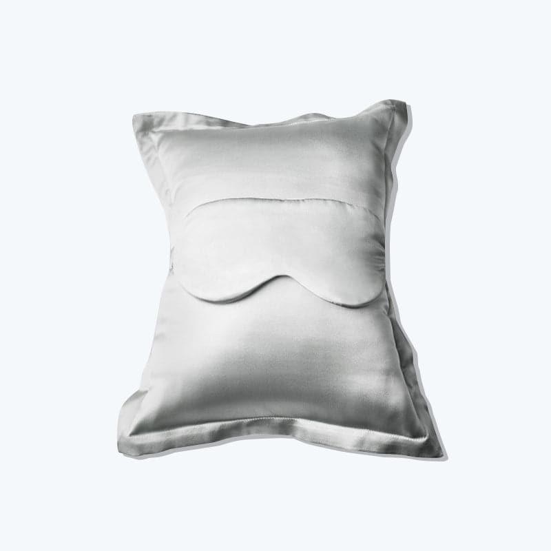 Cushion and Eyemask Silk 2 Pcs Travel Set Grey