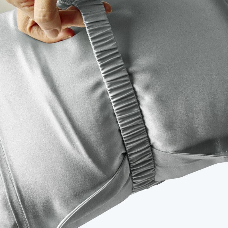 Cushion and Eyemask Silk 2 Pcs Travel Set Grey