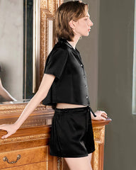 Cute Washable Silk Short Pajama Set