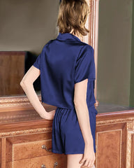 Cute Washable Silk Short Pajama Set