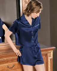 Cute Washable Silk Short Pajama Set