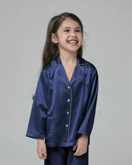 Kid's Long Sleeve Silk Pajamas Set