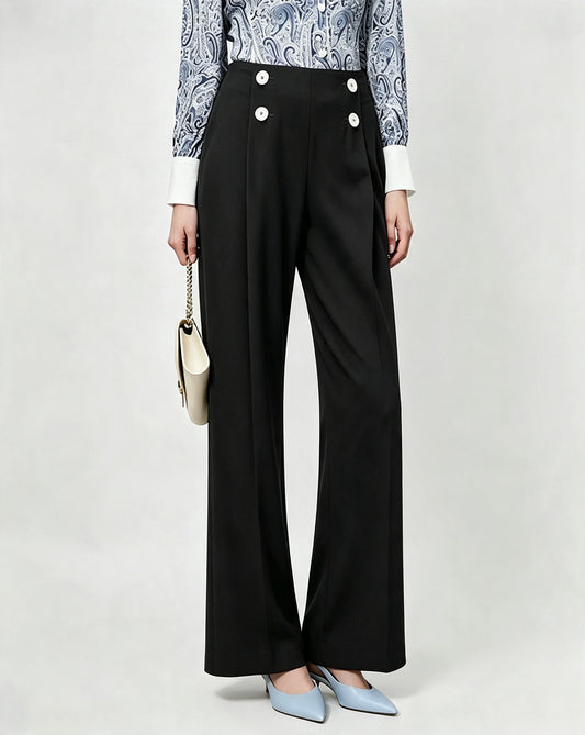Triacetate Tailored Wide Leg Trousers