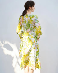 Floral Print Silk Dress