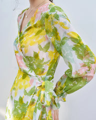 Floral Print Silk Dress