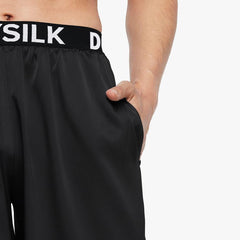 Daisysilk Print Silk Men Shorts Boxers Black