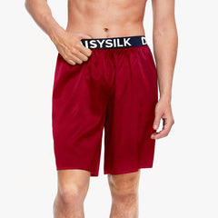 Daisysilk Print Silk Men Shorts Boxers Burgundy