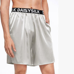 Daisysilk Print Silk Men Shorts Boxers Grey