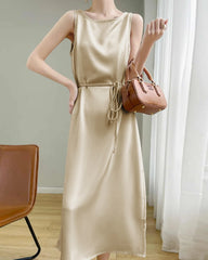 Sleeveless Silk Fitted Dress