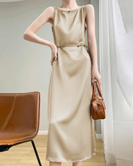 Sleeveless Silk Fitted Dress