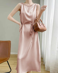 Sleeveless Silk Fitted Dress