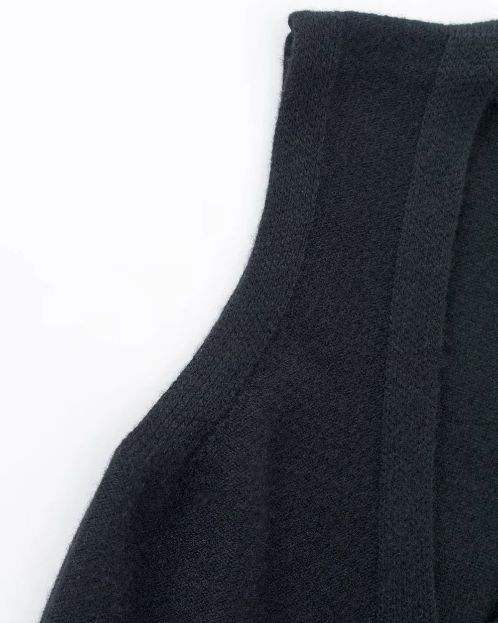 Deep V Neck Cashmere Vest Black