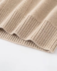 Deep V Neck Cashmere Vest Camel