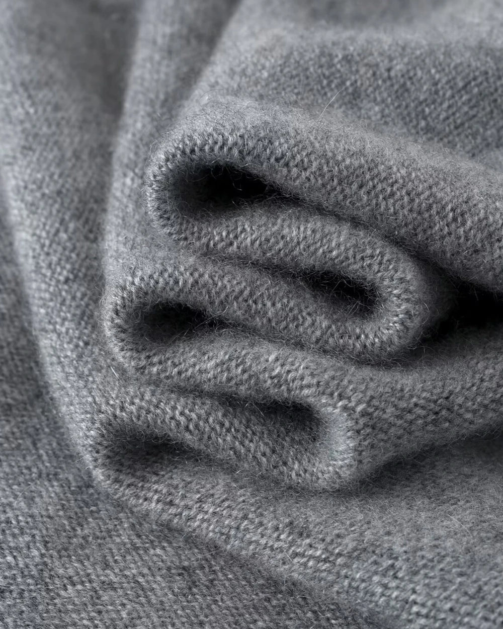 Deep V Neck Cashmere Vest Grey