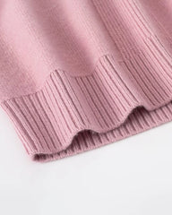 Deep V Neck Cashmere Vest Pink
