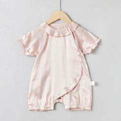 Doll Collar Baby Silk Onesies