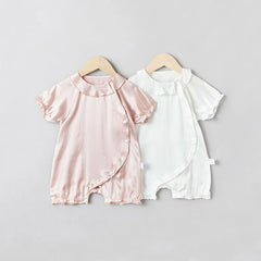 Doll Collar Baby Silk Onesies