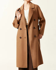 Double-breasted Belted Wool Coat Caramel