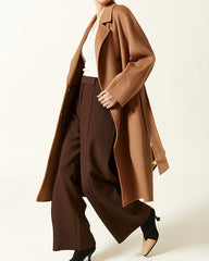 Double-breasted Belted Wool Coat Caramel