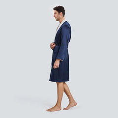 Double Side Wear Sleep Robe Men Pajamas Navy
