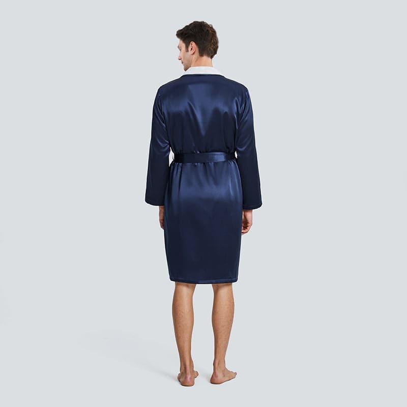 Double Side Wear Sleep Robe Men Pajamas Navy