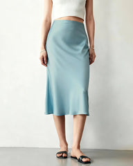 Elegant Knee-Length Silk Skirt