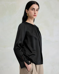 Elegant Washable Silk Pullover Blouse