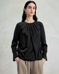 Elegant Washable Silk Pullover Blouse