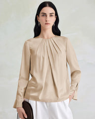 Elegant Washable Silk Pullover Blouse