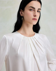 Elegant Washable Silk Pullover Blouse