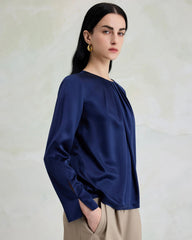 Elegant Washable Silk Pullover Blouse