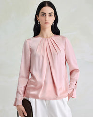 Elegant Washable Silk Pullover Blouse
