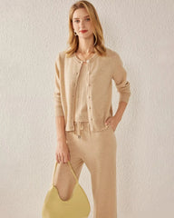 Essential Knit Cashmere Cardigan Camel