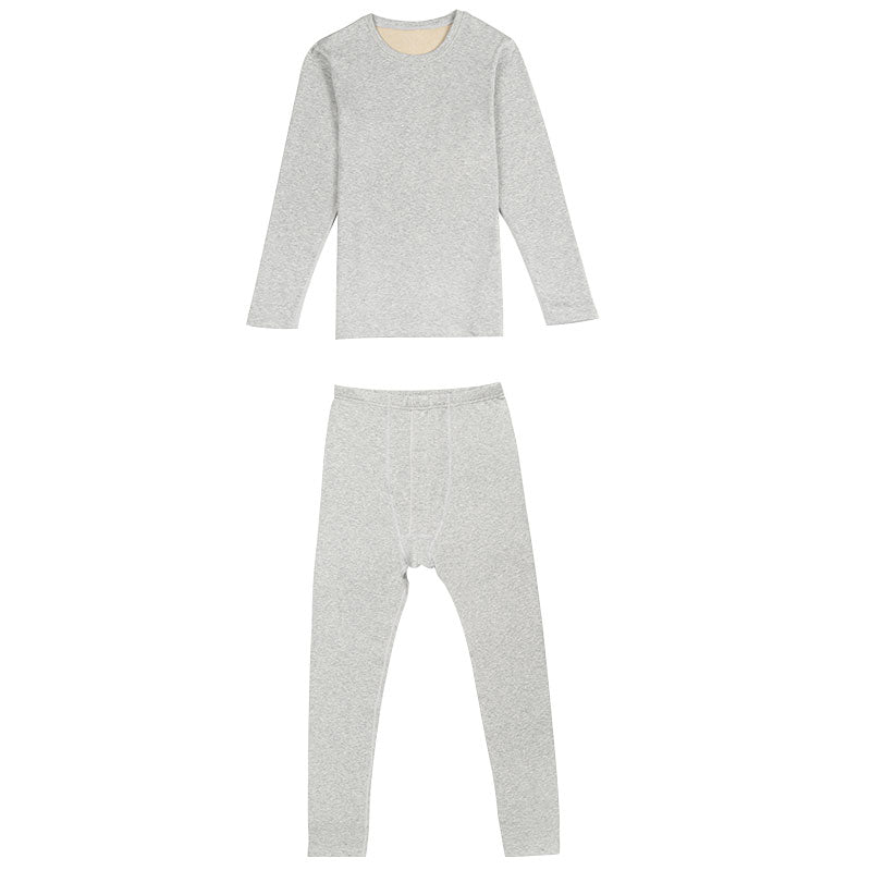 Extra Warmth Men's Silk Thermal Underwear Set Light Grey