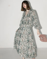 Fairyland Floral Silk Maxi Dress