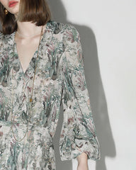 Fairyland Floral Silk Maxi Dress